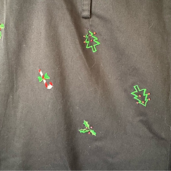 Credo Festive Holiday Christmas Black Pants Size 12 - Picture 3 of 5